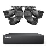 5MP 8-Channel Wired Security DVR System with 6pcs 2MP Outdoor Bullet CCTV Cameras, Smart Human / Vehicle / Motion Detection